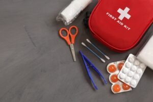 First-aid-kit-on-background
